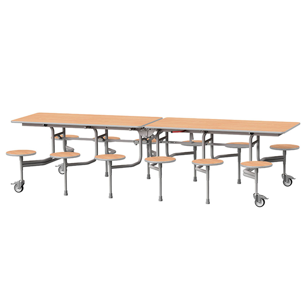 GoRoll 10ft Mobile Folding Dining Table with 12 Stools