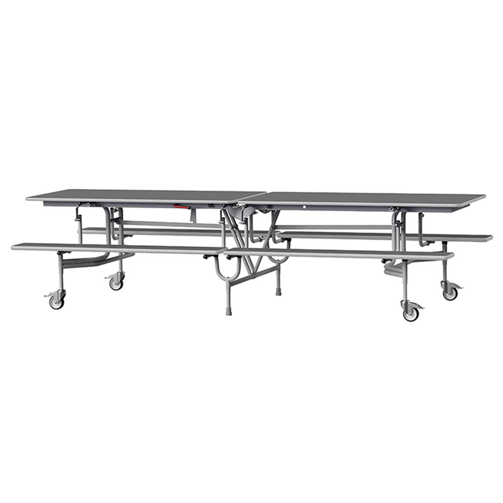 GoRoll Storm Grey Mobile Folding Dining Table with Benches