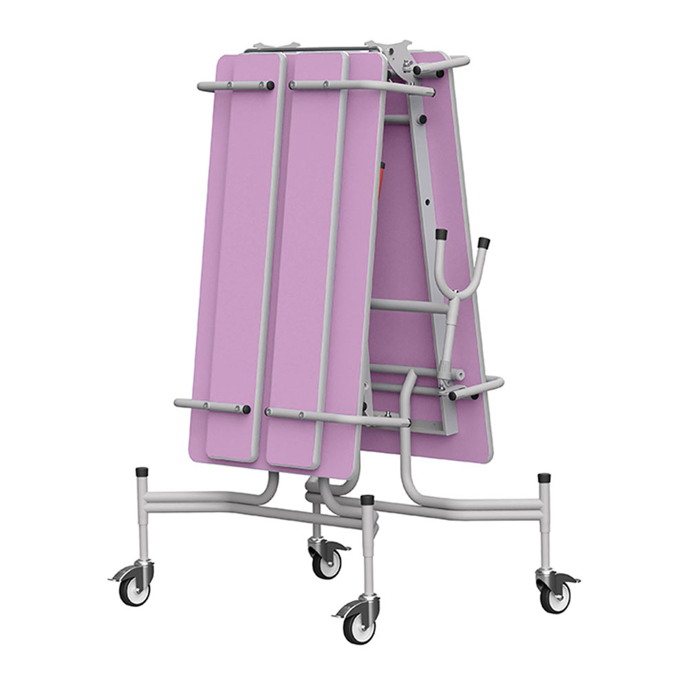 GoRoll Lilac Stored Mobile Folding Dining Table with Benches