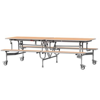 GoRoll Mobile Folding Dining Table with Benches