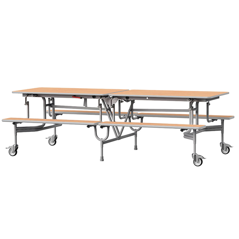 GoRoll Mobile Folding Dining Table with Benches