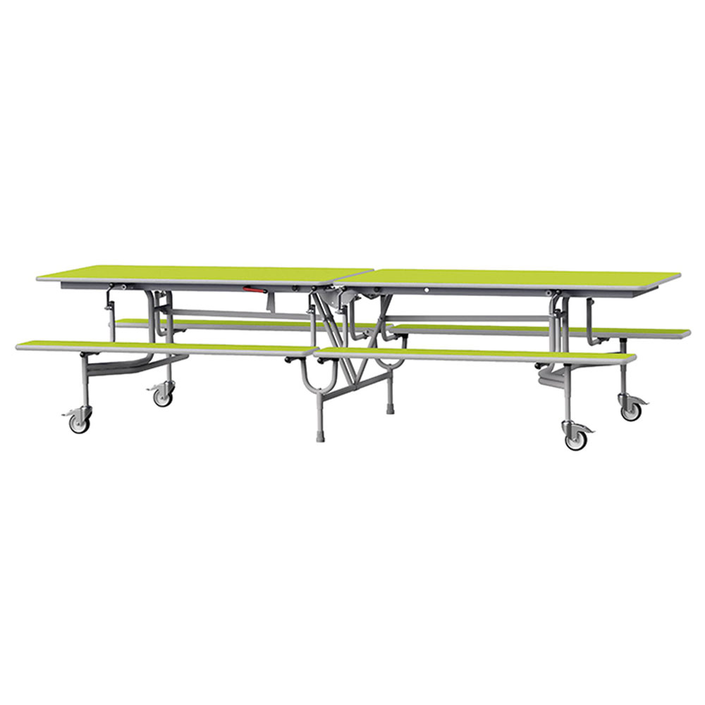 GoRoll Mobile Folding Dining Table with Benches