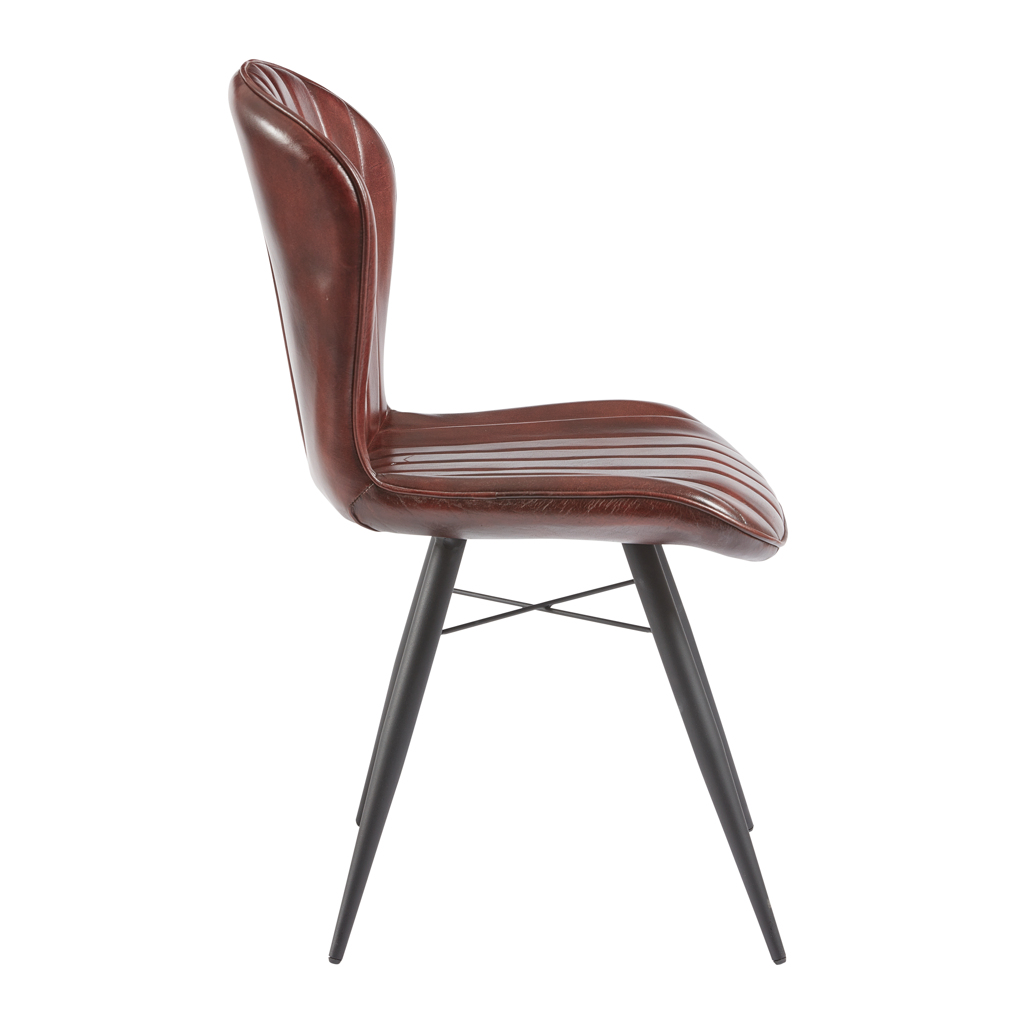 Lars Leather Side Chair side view